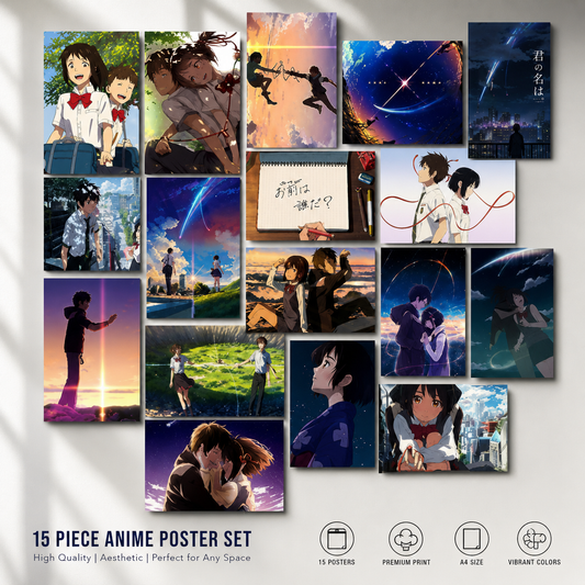 Your Name Inspired Anime Wall Art Collection | 15-Piece A5 Poster Set