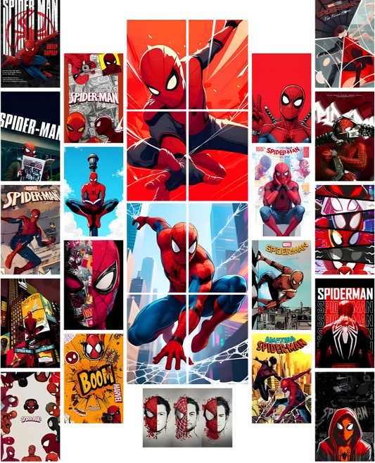 Spider-Man Poster Collection (24-Piece) | Premium A6 Marvel Wall Art Set