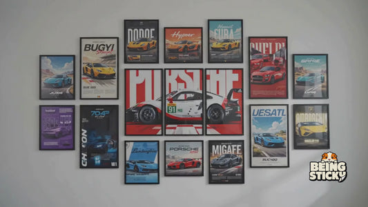 Porsche GT Racing 3-Piece A4 Poster Set with 12 A5 Supercar Posters | Premium Car Wall Art Collection